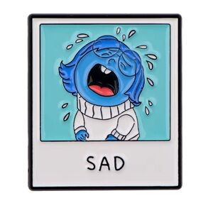 Inside Out Enamel Metal Pin, Sadness Emotion, Movie Pin